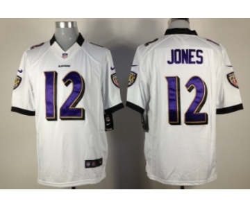 Nike Baltimore Ravens #12 Jacoby Jones White Game Jersey