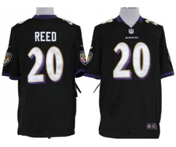 Nike Baltimore Ravens #20 Ed Reed Black Game Jersey