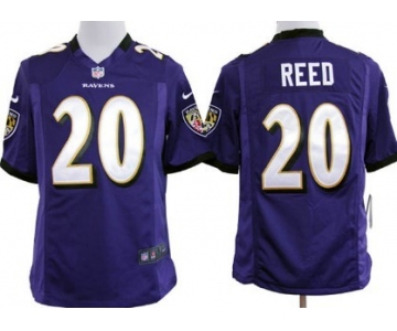 Nike Baltimore Ravens #20 Ed Reed Purple Game Jersey