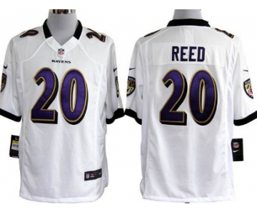 Nike Baltimore Ravens #20 Ed Reed White Game Jersey