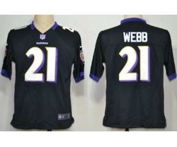 Nike Baltimore Ravens #21 Lardarius Webb Black Game Jersey