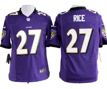 Nike Baltimore Ravens #27 Ray Rice Purple Game Jersey