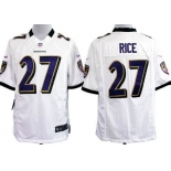 Nike Baltimore Ravens #27 Ray Rice White Game Jersey