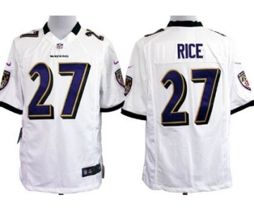 Nike Baltimore Ravens #27 Ray Rice White Game Jersey