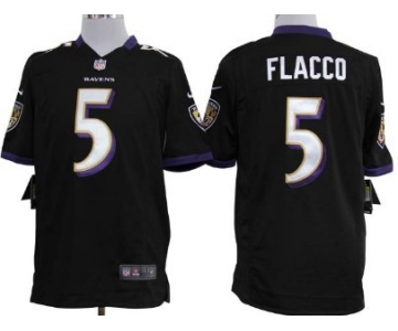 Nike Baltimore Ravens #5 Joe Flacco Black Game Jersey
