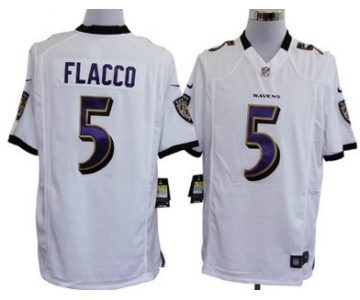 Nike Baltimore Ravens #5 Joe Flacco White Game Jersey