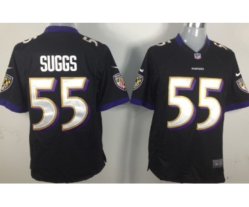 Nike Baltimore Ravens #55 Terrell Suggs Black Game Jersey