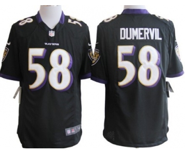 Nike Baltimore Ravens #58 Elvis Dumervil Black Game Jersey