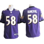 Nike Baltimore Ravens #58 Elvis Dumervil Purple Game Jersey