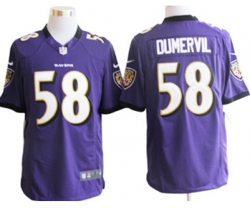 Nike Baltimore Ravens #58 Elvis Dumervil Purple Game Jersey