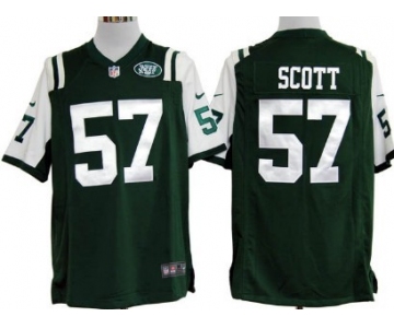 Nike New York Jets #57 Bart Scott Green Game Jersey