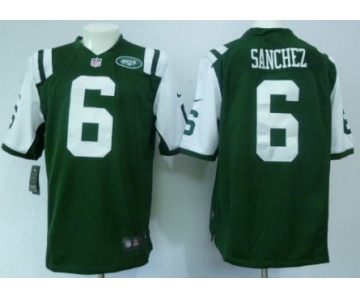 Nike New York Jets #6 Mark Sanchez Green Game Jersey