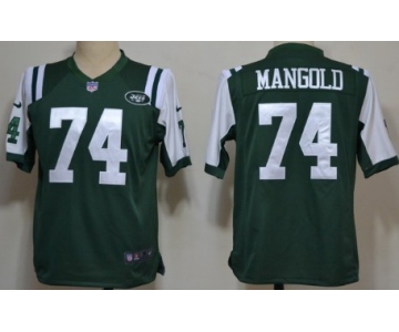 Nike New York Jets #74 Nick Mangold Green Game Jersey