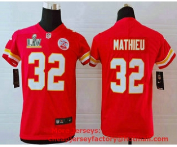 Youth Kansas City Chiefs #32 Tyrann Mathieu Red 2021 Super Bowl LV Vapor Untouchable Stitched Nike Limited NFL Jersey