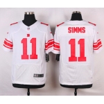 Men's New York Giants #11 Phil Simms White Road NFL Nike Elite Jersey