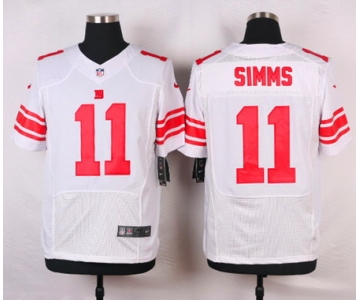 Men's New York Giants #11 Phil Simms White Road NFL Nike Elite Jersey