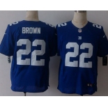 Men's New York Giants #22 Chykie Brown Blue NFL Elite Jersey