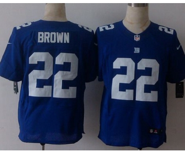 Men's New York Giants #22 Chykie Brown Blue NFL Elite Jersey