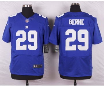 Men's New York Giants #29 Nat Berhe Royal Blue Team Color NFL Nike Elite Jersey