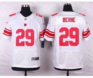 Men's New York Giants #29 Nat Berhe White Road NFL Nike Elite Jersey