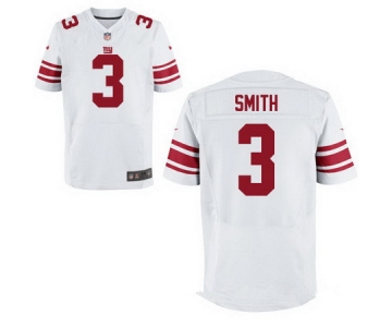 Men's New York Giants #3 Geno Smith White Road Stitched NFL Nike Elite Jersey