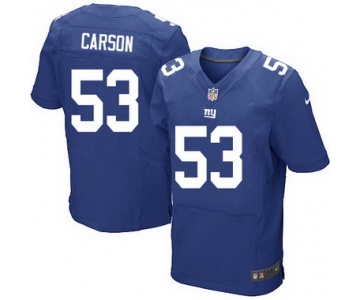 Men's New York Giants #53 Harry Carson Royal Blue Team Color NFL Nike Elite Jersey