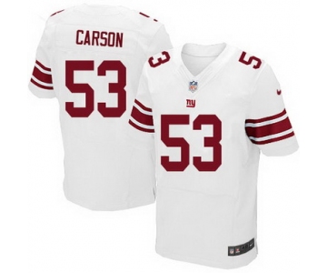 Men's New York Giants #53 Harry Carson White Road NFL Nike Elite Jersey