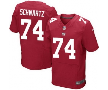 Men's New York Giants #74 Geoff Schwartz Red Alternate NFL Nike Elite Jersey