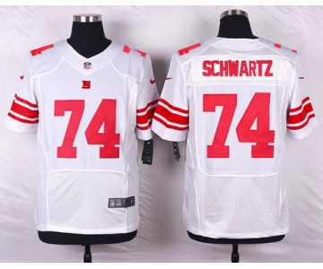 Men's New York Giants #74 Geoff Schwartz White Road NFL Nike Elite Jersey