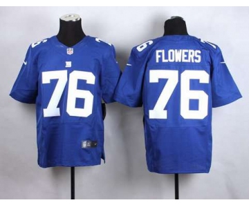 Men's New York Giants #76 Ereck Flowers Nike Blue Elite Jersey