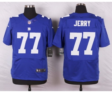 Men's New York Giants #77 John Jerry Royal Blue Team Color NFL Nike Elite Jersey