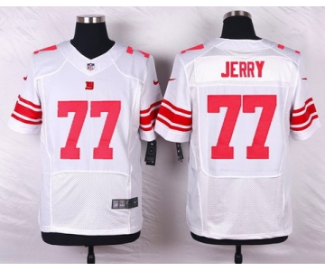 Men's New York Giants #77 John Jerry White Road NFL Nike Elite Jersey