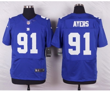 Men's New York Giants #91 Robert Ayers Royal Blue Team Color NFL Nike Elite Jersey