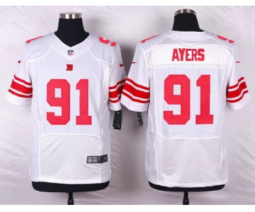 Men's New York Giants #91 Robert Ayers White Road NFL Nike Elite Jersey