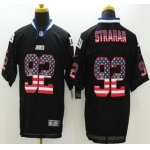 Men's New York Giants #92 Michael Strahan Nike 2015 USA Flag Fashion Black Elite Jersey