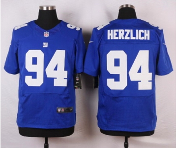 Men's New York Giants #94 Mark Herzlich Royal Blue Team Color NFL Nike Elite Jersey