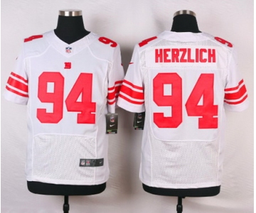 Men's New York Giants #94 Mark Herzlich White Road NFL Nike Elite Jersey