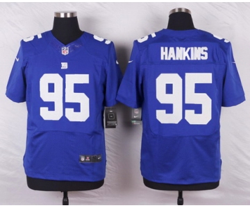 Men's New York Giants #95 Johnathan Hankins Royal Blue Team Color NFL Nike Elite Jersey