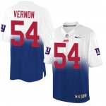 Nike Giants #54 Olivier Vernon Royal Blue White Men's Stitched NFL Elite Fadeaway Fashion Jersey