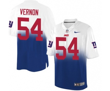 Nike Giants #54 Olivier Vernon Royal Blue White Men's Stitched NFL Elite Fadeaway Fashion Jersey