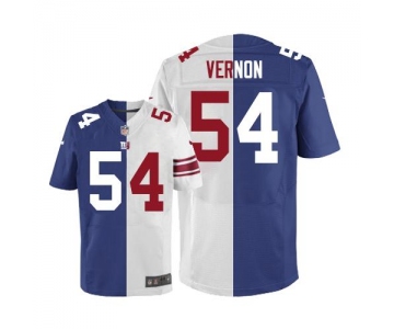 Nike Giants #54 Olivier Vernon Royal Blue White Men's Stitched NFL Elite Split Jersey