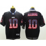 Nike New York Giants #10 Eli Manning 2014 USA Flag Fashion Black Elite Jersey