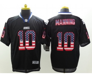 Nike New York Giants #10 Eli Manning 2014 USA Flag Fashion Black Elite Jersey