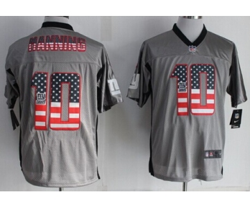 Nike New York Giants #10 Eli Manning 2014 USA Flag Fashion Gray Elite Jersey