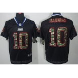 Nike New York Giants #10 Eli Manning Black With Camo Elite Jersey