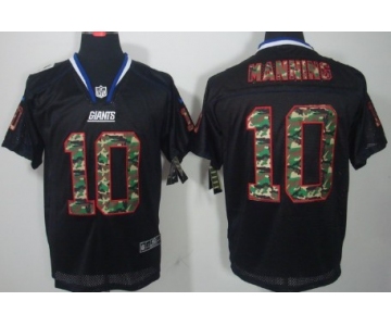 Nike New York Giants #10 Eli Manning Black With Camo Elite Jersey
