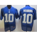 Nike New York Giants #10 Eli Manning Blue Elite Jersey