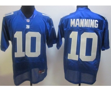 Nike New York Giants #10 Eli Manning Blue Elite Jersey