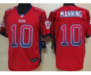 Nike New York Giants #10 Eli Manning Drift Fashion Red Elite Jersey