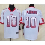 Nike New York Giants #10 Eli Manning Drift Fashion White Elite Jersey